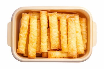 Eco-Friendly Rectangular Container with Tasty Fried Food Portions