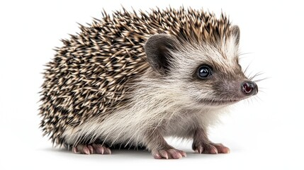 Fototapeta premium Cute hedgehog profile view