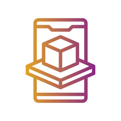 augmented reality simulation gradient icon