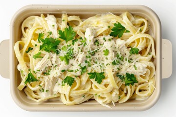 Eco-Friendly Rectangular Container With Delicious Pasta Dish