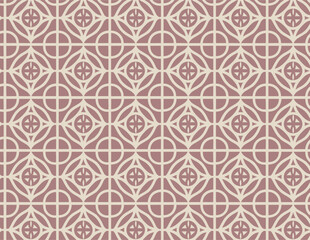 Elegant Rose-Cream Geometric Floral Grid Pattern