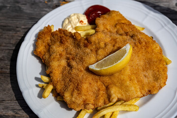 Wiener Schnitzel with Potatoes - Traditional Austrian Food