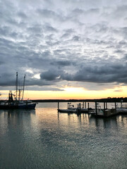 Fototapeta premium Sunset over the Water on Marina