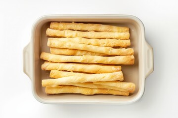 Eco-Friendly Rectangular Container with Crispy Food Sticks