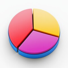 basic pie chart with three items in distinct sections

