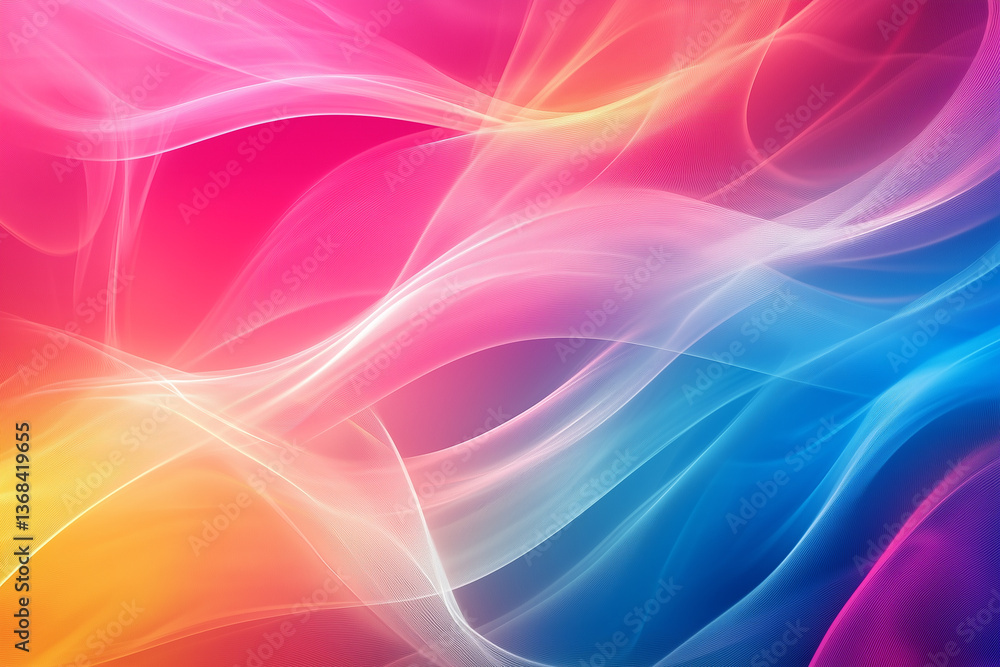 Poster abstract colorful wave background with dynamic flowing lines and smooth gradients