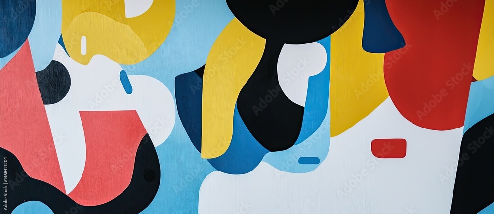 Poster a vibrant abstract artwork featuring bold colors and dynamic shapes, creating a visually engaging co