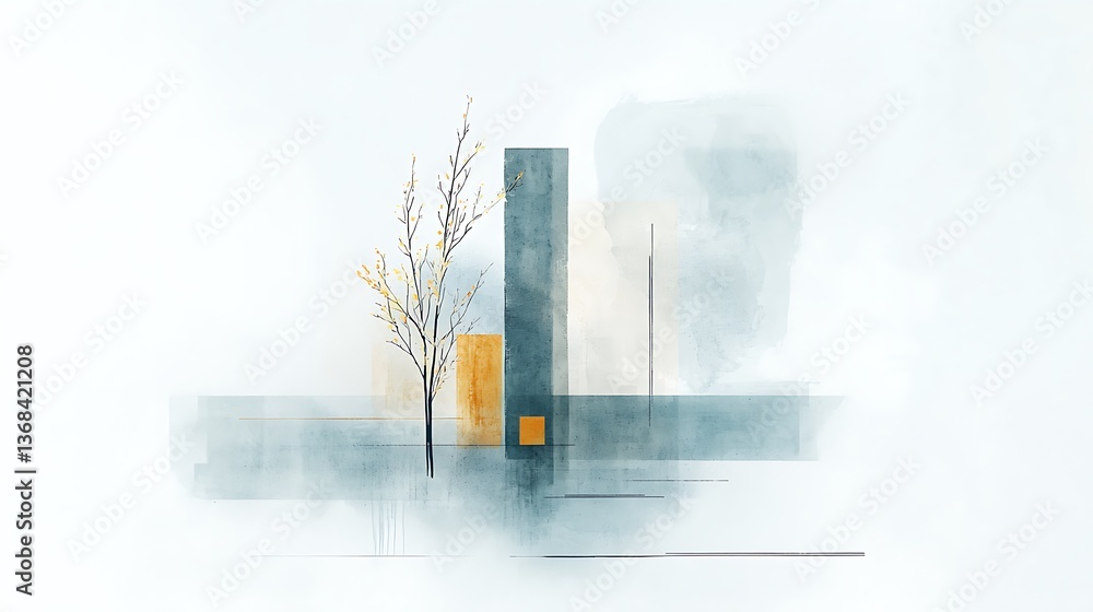 Poster Abstract shapes background minimalist design