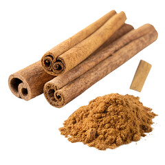 cinnamon sticks isolated on transparent background
