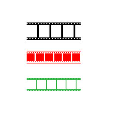 Film strip vector illustration with blank frames for photography and cinema design