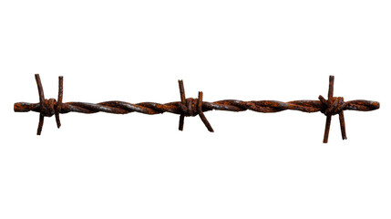 Barbed wire rusty, texture, metal, old, fence, danger, sharp, cut out transparent
