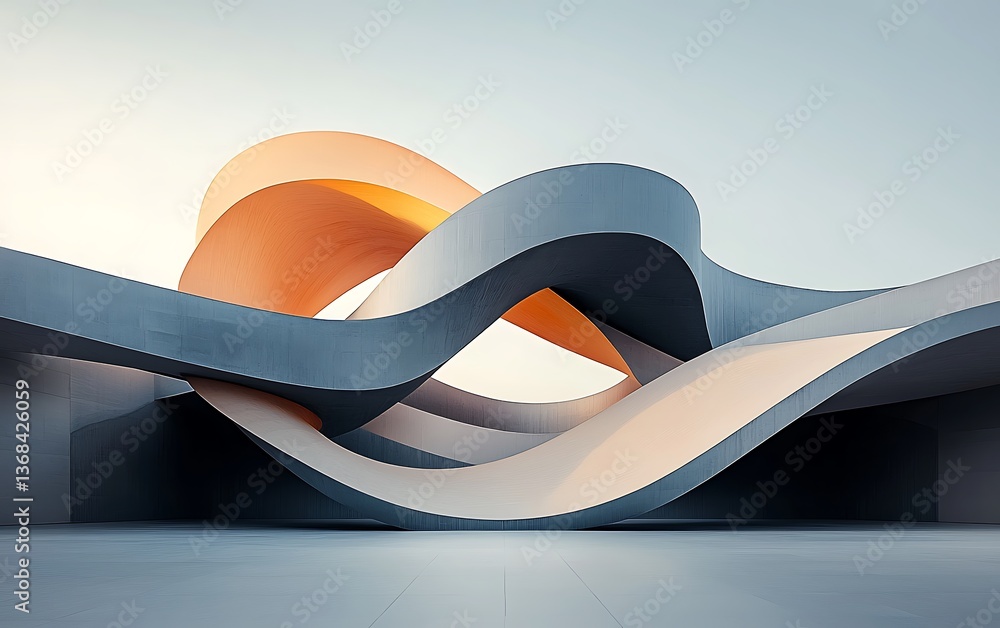 Poster abstract wave arch background design