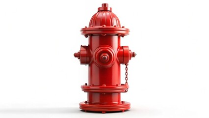 bright red fire hydrant isolated on a white background