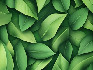 Fototapeta premium A lush and vibrant background of green leaves, ideal for environmental themes or natural-themed designs.