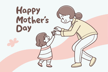 Happy Mother's Day vector design greeting card