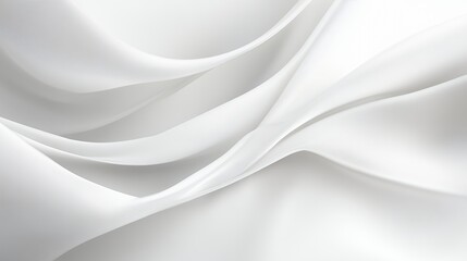 Obraz premium Elegant White Fabric Waves Flowing Abstractly for Background or Design Element