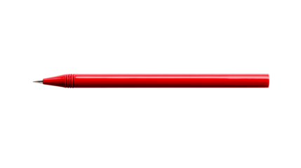 Red pen on black background, office supply, writing tool, cut out transparent