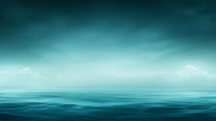 Obraz premium Vast dark blue ocean expanse with dramatic clouds and rolling water, captivating seascape