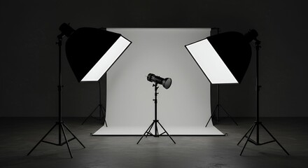 Professional studio setup with lighting equipment