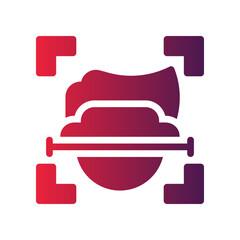 face tracking flat gradient icon