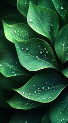 Obraz premium water rain on green leaf aesthetic picture 