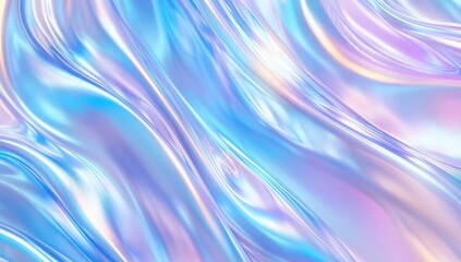 Abstract iridescent liquid flowing design.  Soft pastel hues of light blue, pink and lavender create a smooth, fluid surface.  The colors subtly shift and blend, producing a mesmerizing effect