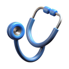 Stethoscope 3D Icon Isolated on White Background Representing Medical Diagnosis  