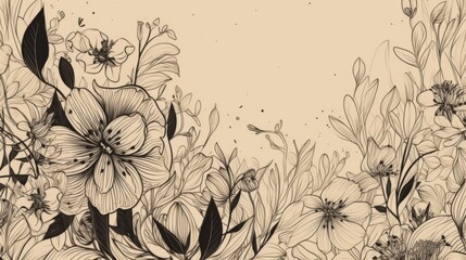 Fototapeta premium Intricate floral illustration with detailed design.