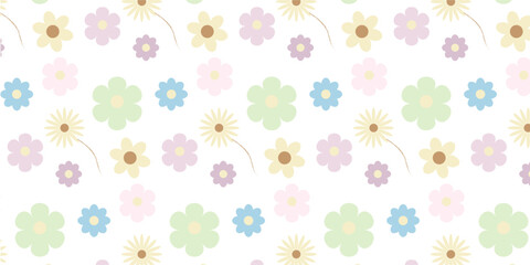 Pattern flowers yellow blue pink green gradient background, business technology digital communication template, artificial intelligence illustration element, banner poster cover pattern vector