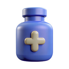 Obraz premium Blue medical capsule bottle icon