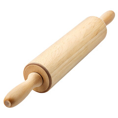 wooden rolling pin on transparent background