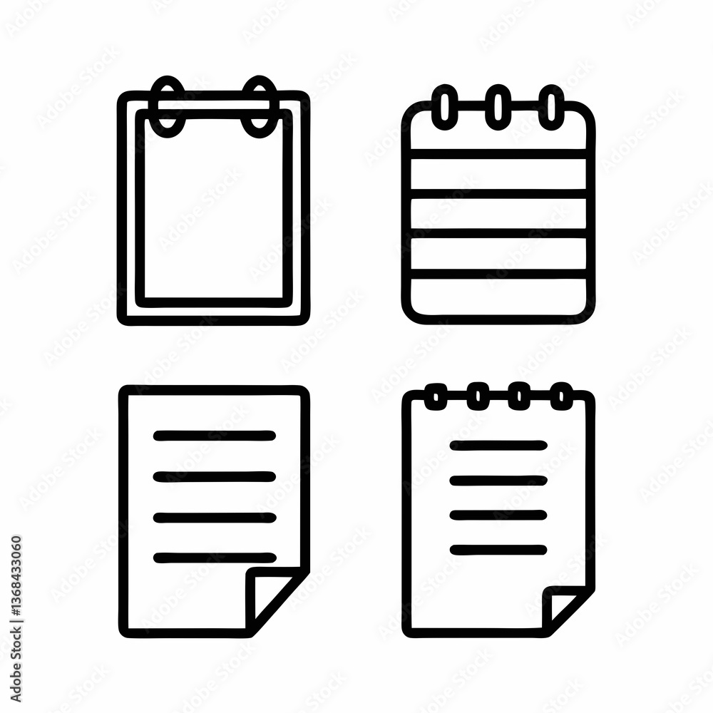 Poster set of paper forms vector icons.