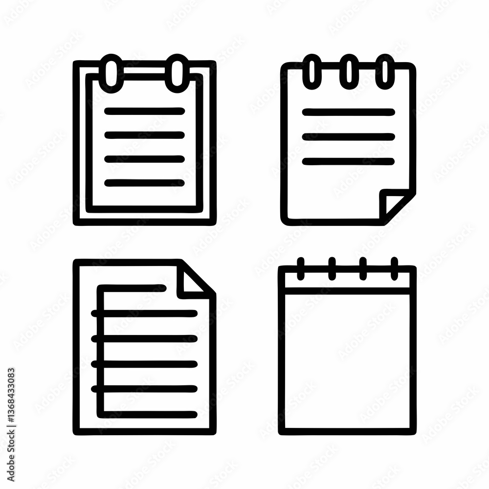 Poster set of paper forms vector icons.