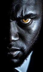 Close-up intense gaze