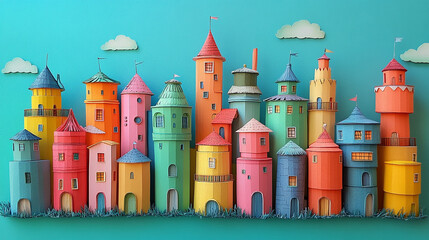 Beautifully crafted paper art showcasing nature's elements, including intricate paper flowers, trees, and animals, brought to life with delicate layers and vibrant colors. The art evokes a sense 