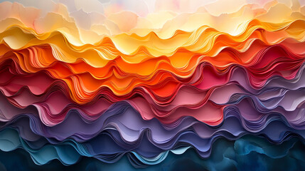 Beautifully crafted paper art showcasing nature's elements, including intricate paper flowers, trees, and animals, brought to life with delicate layers and vibrant colors. The art evokes a sense 
