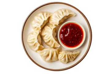 Veg steam momo. Nepalese Traditional dish Momo stuffed with vegetables and the cooked and served with sauce over a rustic wooden background, selective focus, Image for the restaurant menu?