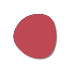 赤の変形円形影付きフレーム　グラフィック素材