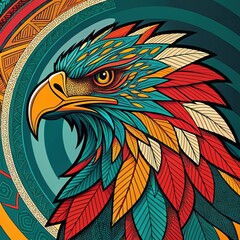 Fototapeta premium american eagle with wings spread