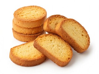 Cake rusks isolated on transparent background