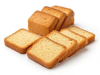 Cake rusks isolated on transparent background
