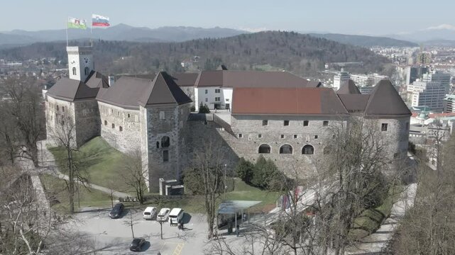 aerial view of Ljublana city in Slovenia