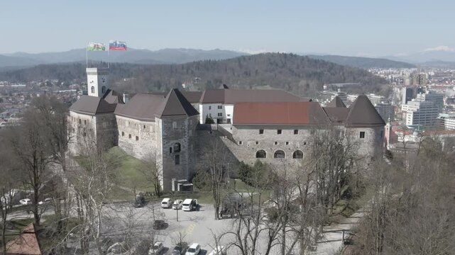 aerial view of Ljublana city in Slovenia