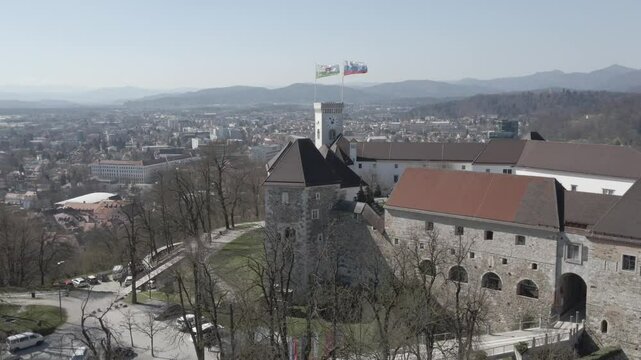 aerial view of Ljublana city in Slovenia