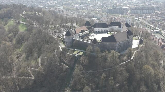 Ljubljana Castle aerial view