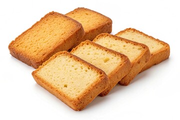 Cake rusks isolated on transparent background