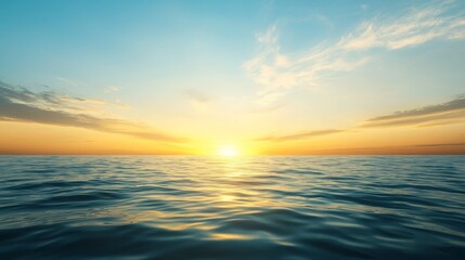 Breathtaking sunset over a tranquil ocean, colorful spectacle of nature's beauty