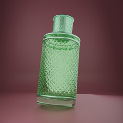 Emerald Elegance Textured Glass Bottle Design.