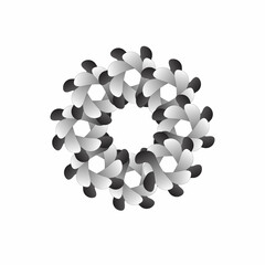 abstract seamless geometric floral black and white pattern mandala background