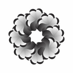 abstract seamless geometric floral black and white pattern mandala background